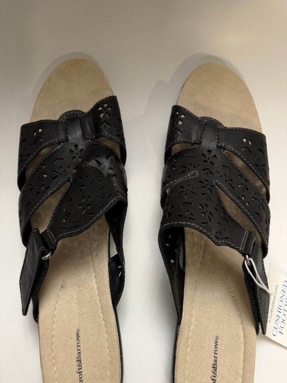 Croft & Barrow Women’s Cushioned 2” Heel Sandals – Black/Tan | Size 10M | NWT - Picture 9 of 13